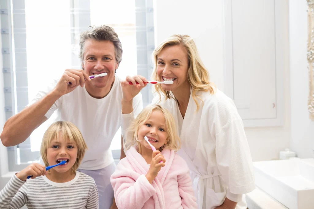 Family happy with general dentistry at Saddleback Dentistry.